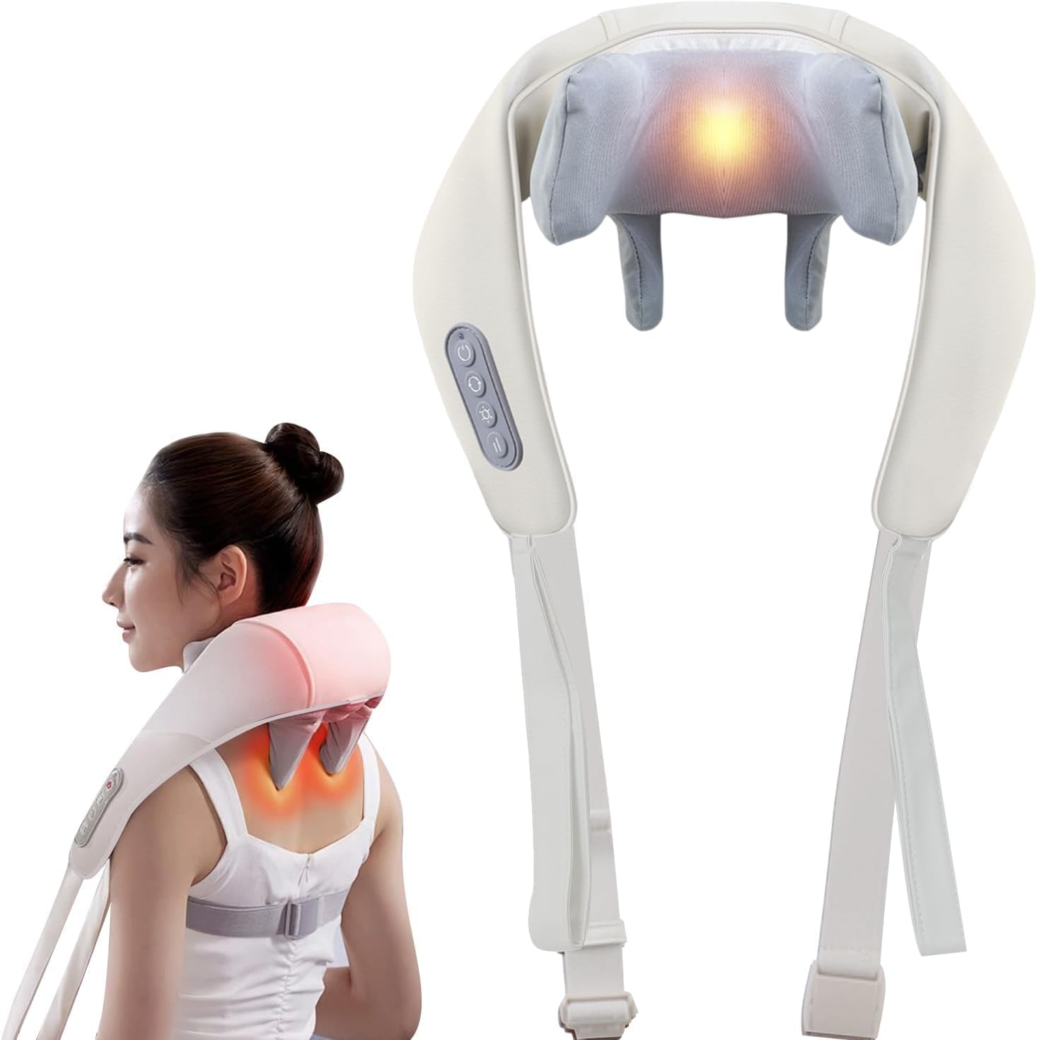 NIPLUX 腰枕 EMS 温熱 腰 背中 クッション 温める グッズ 腰ケア 赤色